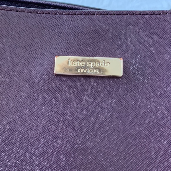 ❌SOLD❌Kate Spade New York Laurel Way Ari Tote Saffiano Leather Satchel Wine - Picture 2 of 13
